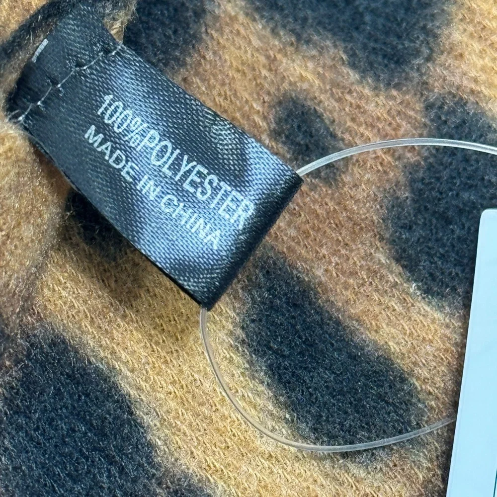 Bloomingdale's Tan and Black Animal Print Scarf